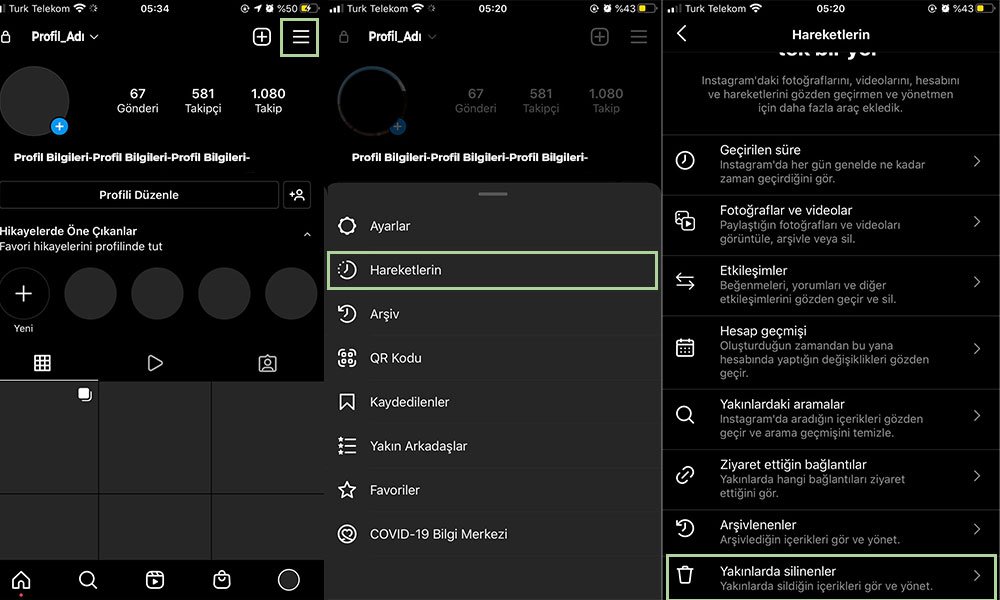 Instagramda silinmiş fotoğrafları geri getirmek