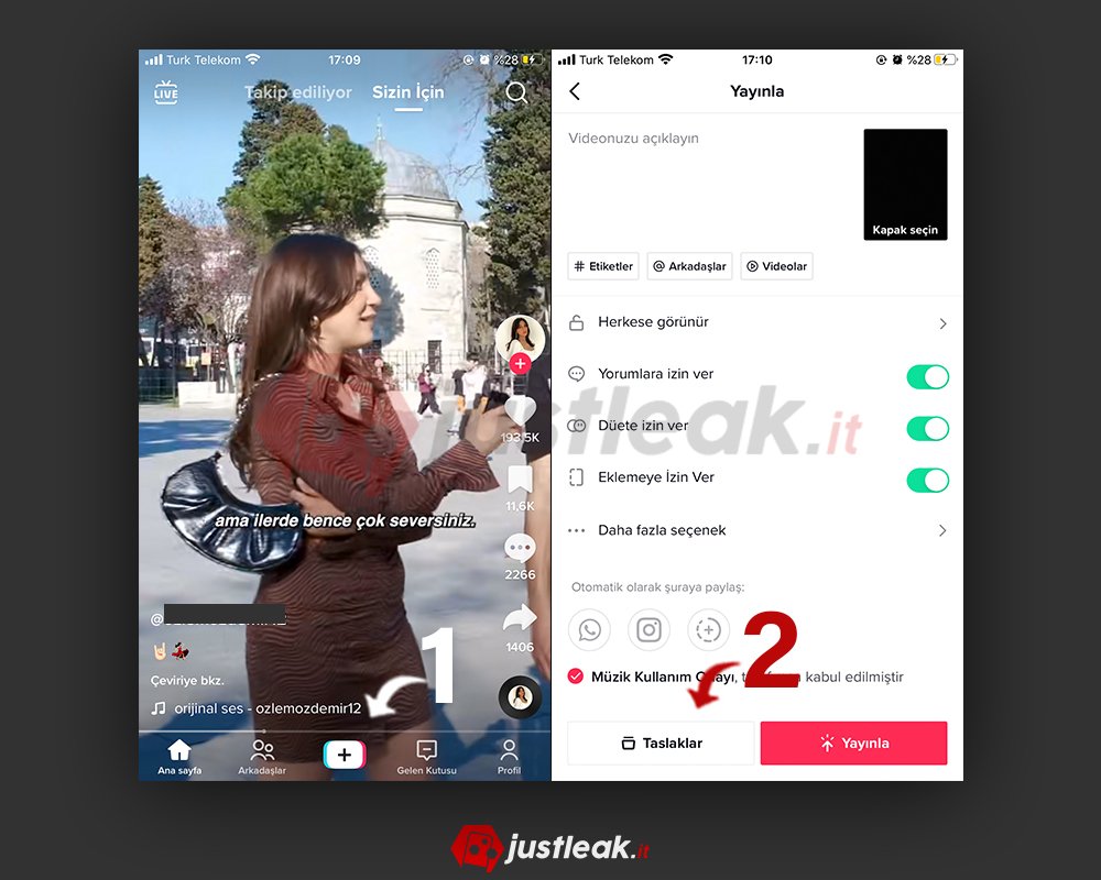 tiktok taslaklara video kaydetme