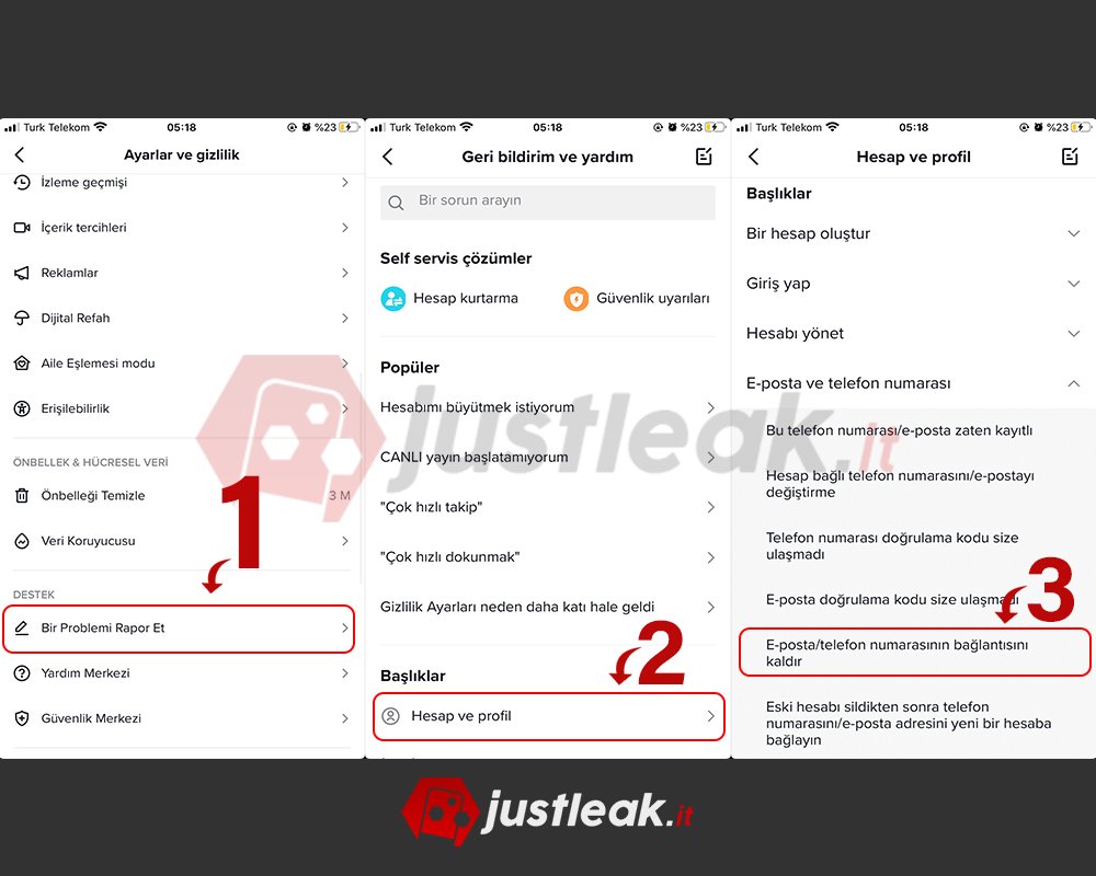 tiktoktan telefon numarasi islemleri