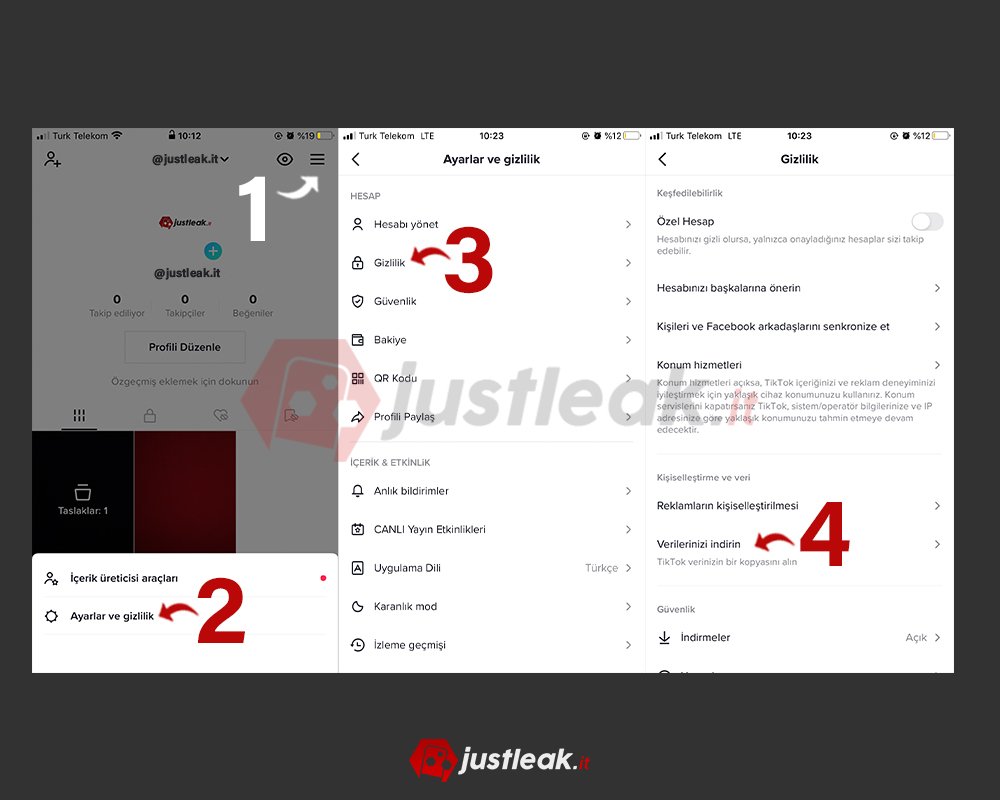 tiktok paylaşımlarımın hepsini indirmek