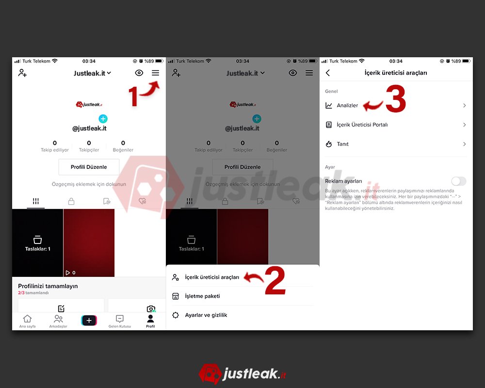 tiktokta istatistikleri görmek